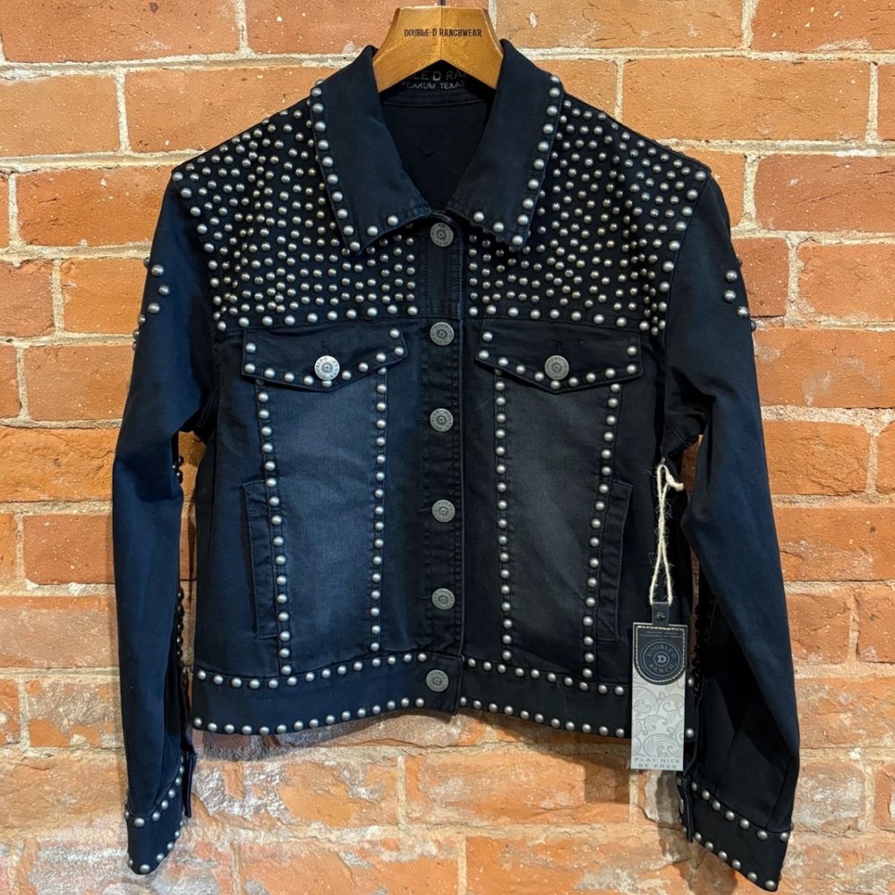 Double D Ranch Black Studded Jean Jacket - Picture 3 of 6